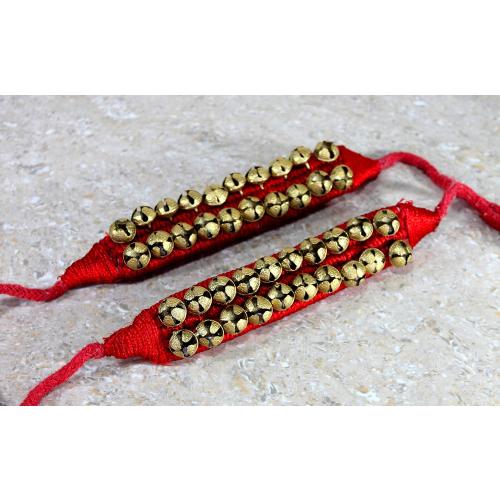 eSplanade Ghungroo, Ghungru (20   20) - 2 Line Ghunghroo on Red Cushion Pads | Kathak Indian Classic Dance