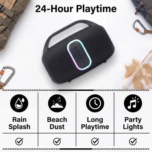 T&G TG Bluetooth Ourdoor Speaker with Bass, 60W Loud Boombox