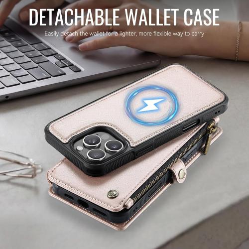 for iPhone 16 Pro Max - Phone Case Wallet Magnetic, Champagne Gold