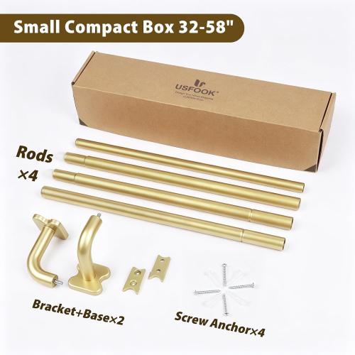 USFOOK Blackout Curtain Rod 32 to 58, Gold Window Treatment Rods