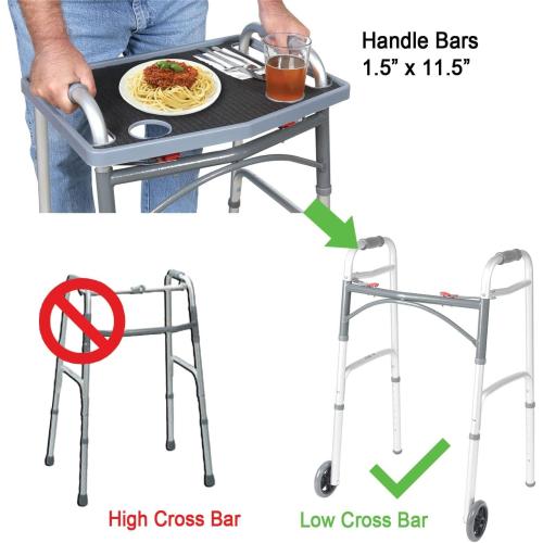 Support Plus Walker Tray Table - Mobility Table Tray for Walker, Non Slip Walker Tray Mat, Walker Accessories Mat, Cup Holder for Walker (21x16) - Royal Blue