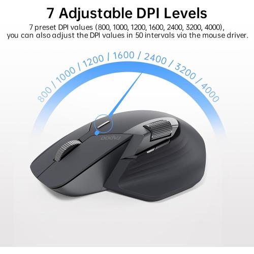Rapoo MT760 Multi-Device Wireless Mouse, Bluetooth 5.0 and 2.4G Multi-Mode Connection, Up to 4 Devices, 11 Programmable Buttons, 4K DPI, 90 Days Battery Life, PC, Matte Black