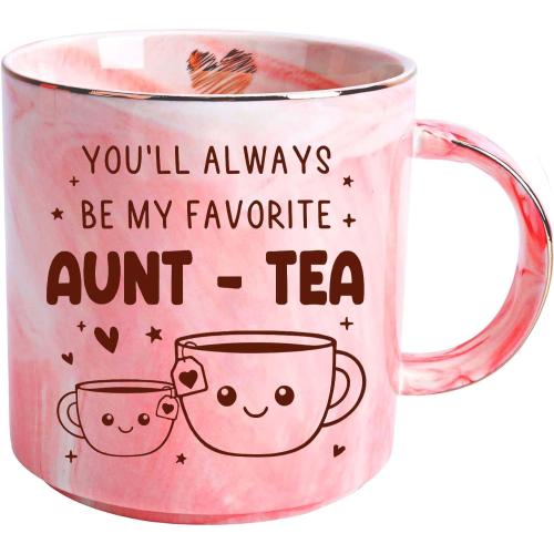 Funny Coffee Mug Gifts for Aunt, Auntie My Favorite Aunt-Tea Cup, Funny Best Aunty Mug 11oz - Perfect Birthday, Christmas for Auntie from Niece, Nephew