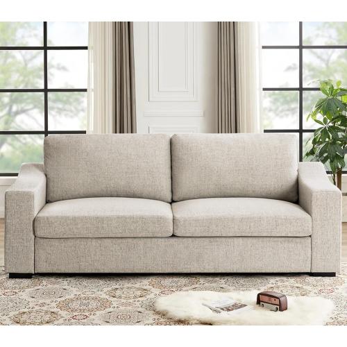 Light grey' , Deep Seat Sofa, Modern Couches for Living Room, Natural Linen Sofa, Upholstered Cushion & Detachable Cover, Comfy Sofa Couch for Apartment, Oatmeal
