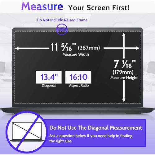 Peslv 13.4 Inch 16:10 Laptop Privacy Screen for Computer Monitor 287*179mm