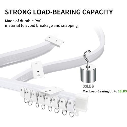 Flexible Bendable Ceiling Curtain Track, 9.8 ft (3 m), White