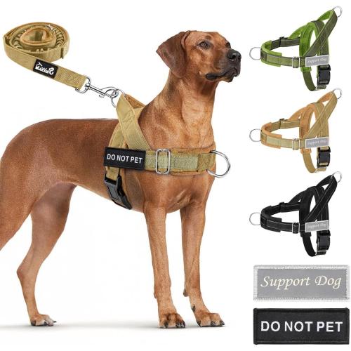 SlowTon No Pull Dog Harness and Leash Set - Heavy Duty, Soft Padded