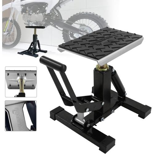 POLARBEAR Dirt Bike Stand Hydraulic Jack Vertical Lift CNC, for Dirt Bike/ATV/ADV/Rally Maintenance, Motorcycle Dirtbike Engine Stand with 1200Lbs Capacity(Silver)