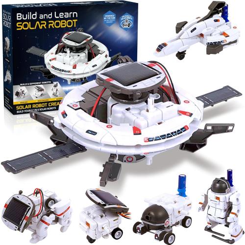 6-in-1 Solar Robot Building Kit for Boys Aged 8-13, Educational Robotic Toys for Kids, Science Kits STEM Toys Birthday Gifts for 8 9 10 11 12 Years Old Boys Girls Teens