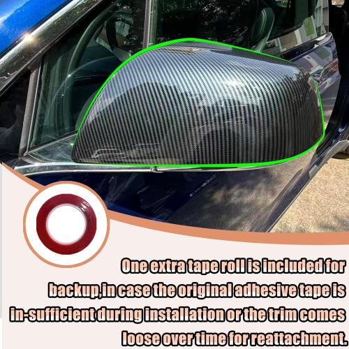 Side View Mirror Covers for Tesla Model X 2016-2021 ABS Carbon