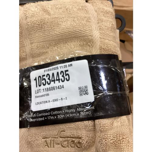 All-Clad Solid Kitchen Towel: Highly Absorbent, Super Soft Long Lasting - 100% Cotton, 17x30 Tea Towel for Cleaning & Drying Dishes, Pans, Glassware, or Countertops, (2Pack), Cappuccino