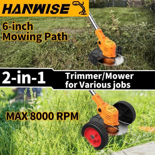21V 4-in-1 Cordless Weed Trimmer & Grass Edger, Lightweight Lawn Tool with 1 Battery and Charger