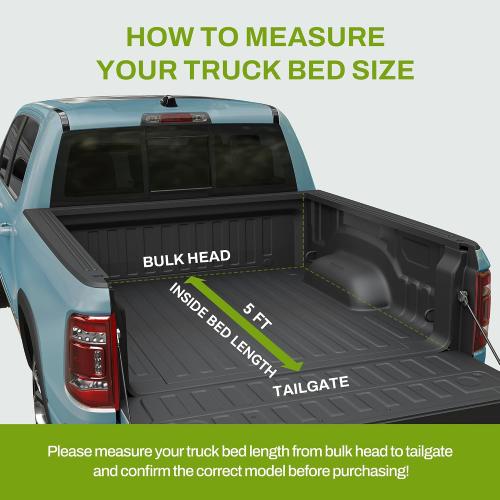 AUTOSAVER88 Soft Tri-Fold Tonneau Cover Fit for 2024-2026 Toyota Tacoma 5ft