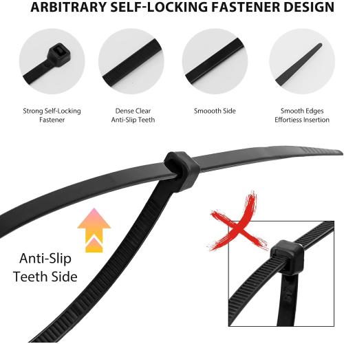 Cable Zip Ties,400 Pack Black Assorted Sizes 12 8 6 4 Inch,Multi-Purpose Self-Locking Nylon Cable Cord Management,Plastic Wire Ties for Home,Office,Garden,Workshop. By HAVE ME TD