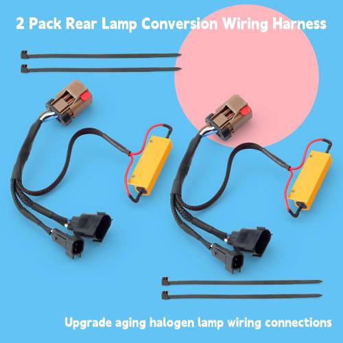 2Pcs Halogen to LED Taillight Conversion Harness Connector