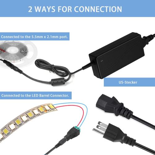 24 Volt 6 Amp Power Supply,100-240V AC to DC 24V 6A 5A 4A 3A 2A 1A DC Power Supply Adapter with 5.5mm x 2.1mm~2.5mm Output Jack US Plug 24V Power Supply 6A Transformers for LED Strip Light,Printer