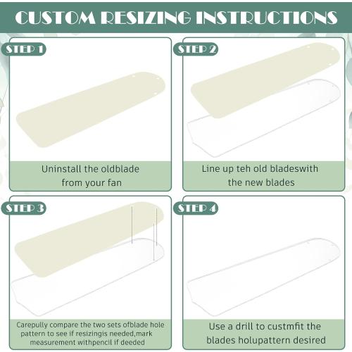 CroBlissful 10 Pcs 16-1/2'' Ceiling Fan Blades for 42 Clear Acrylic Ceiling Fan Blades Replacement Universal Substitution for Indoor Outdoor Replacement Use (Pointed Head)