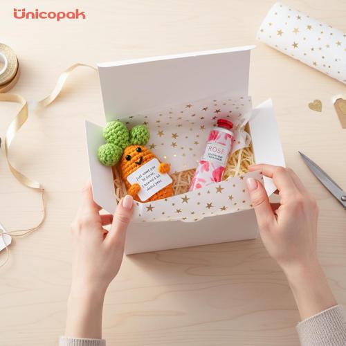 UnicoPak 40 Pack 6x4x3.5 Gift Boxes Bulk, White Small Gift Boxes with Lids for Presents for Candle Mug Perfume Craft Ornaments Cookies Treats Favors