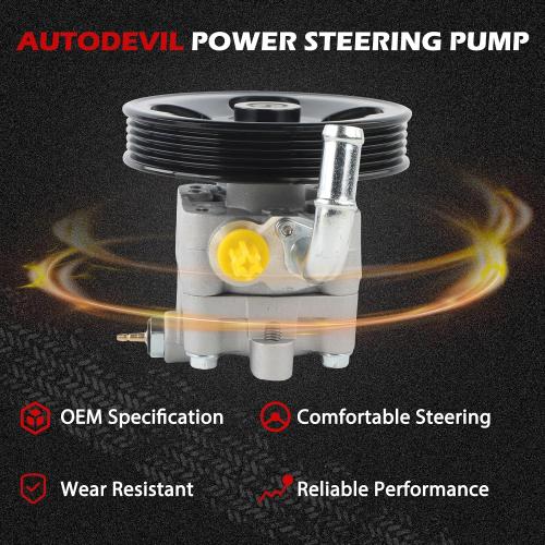 21-5142 Power Steering Pump with Pulley, Fit for 1999-2003 Mazda Protege1.8L 2.0L, 2002-2003 Mazda Protege5 2.0L, Replacement for 21-5142 B26K32650B