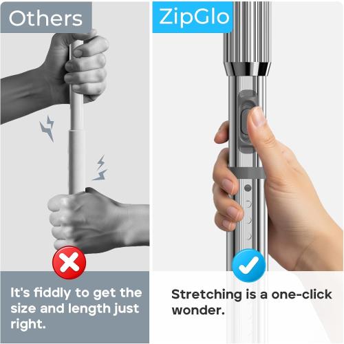 Silver Tension Curtain Rod 41-118In,Outdoor Curtain Rod No Drilling | for Window or Patio,Heavy Duty Shower Rod for Bathroom,Rod Diameter 1.26In-One-bond stretching