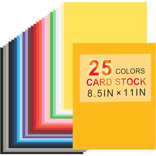 8.5 X 11 Colored Cardstock, 25 Colored Construction Paper Card Making Supplies, 180gsm/65lb Cardstock Printing Paper for Printer, Invitations, Scrapbooking, Diy Crafts, Decoration (25 Sheets)