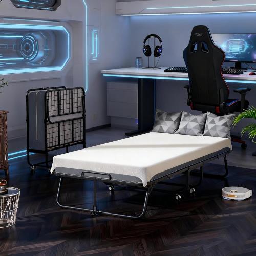 Folding Bed with Mattress Roll Away Frame