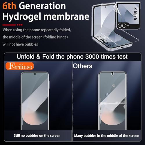 Ferilinso 3 Pack Screen Protector for Samsung Galaxy Z Flip 6 / Z Flip 7 FE