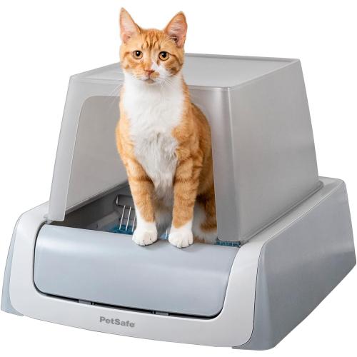 PetSafe Legacy ScoopFree Crystal Pro Self-Cleaning Automatic Cat Litter Box - Front-Entry Motion-Sensing Cat Box with Integrated Health Counter - Includes 1 Disposable Crystal Litter Tray