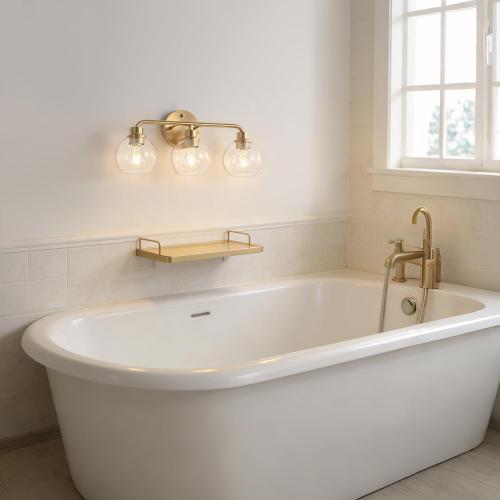 Bathroom Light Fixtures Gold Vanity Light 3 Light Brushed Brass
