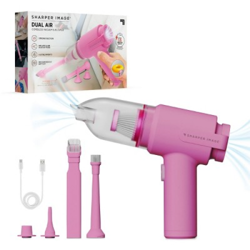 Sharper Image Cordless Handheld Vacuum and Blower Pink