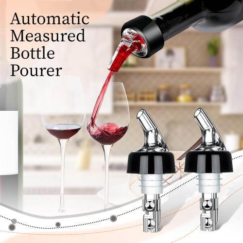 Automatic Measured Bottle Pourer - Quick Shot Spirit Measure Pourer Drinks Wine Cocktail Dispenser Home Bar Tools