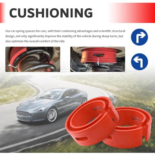 2PCS Coil Spring Spacers for Cars Includes Ties,Upgraded Car Coil Spring Booster Fits 1.5 Springs Spacing Improves Car Stability,Heavy Duty Rear Shocks Springs Spacer (B Type)