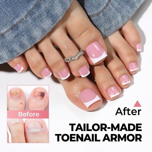 UNA GELLA French Toe Nail Press Ons, Pre-Etched 15 Sizes Sharp Square Berry Pink 180Pcs Press On Toenails False Toes Soft Gel Square Full Cover Fake Toenails for Nail Extensions DIY Salon Pedicure