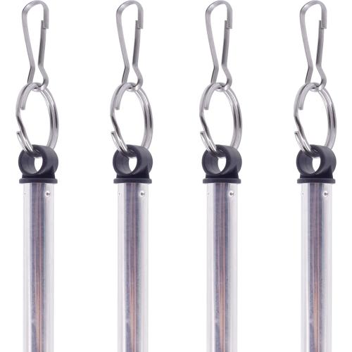 YYST 40-inch Adjustable Drapery Pull Drapery Curtain Wand Curtain Pull Wands w/Stainless Steel Hook (Black X 4)