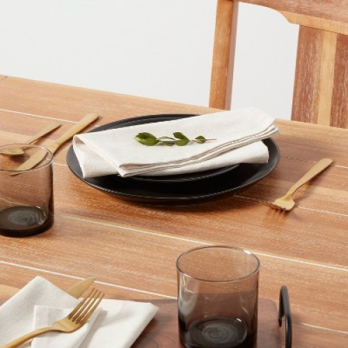 4pk Cotton and Linen Blend Napkins - Threshold™: Reversible Solid Cloth, Traditional Style, OEKO-TEX Certified, 18x18