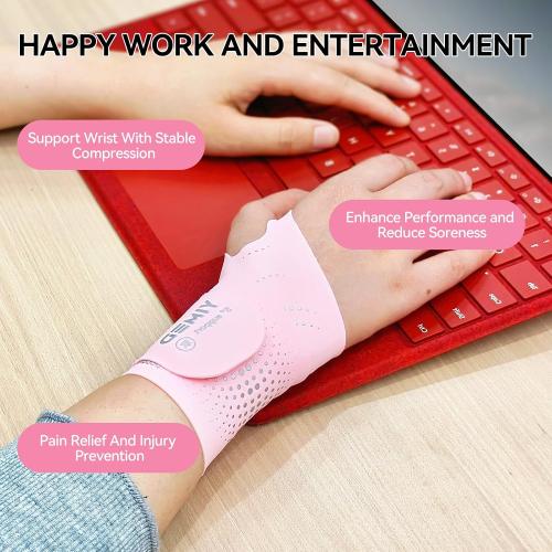 Ultra-Thin Wrist Brace Support for Carpal Tunnel, Pink