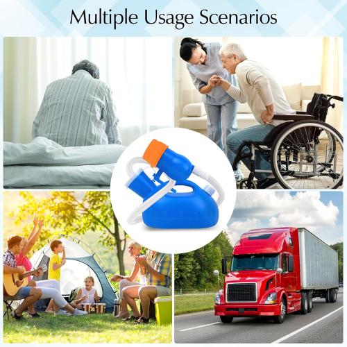 Portable Urinals for Men Spill Proof, OOCOME Upgrade Male Urinal Bottle Spill Proof for Seniors, Bedside Urinal with Soft Funnel & Long Hose, for Hospital Wheelchair Bedridden Car and Travel Use