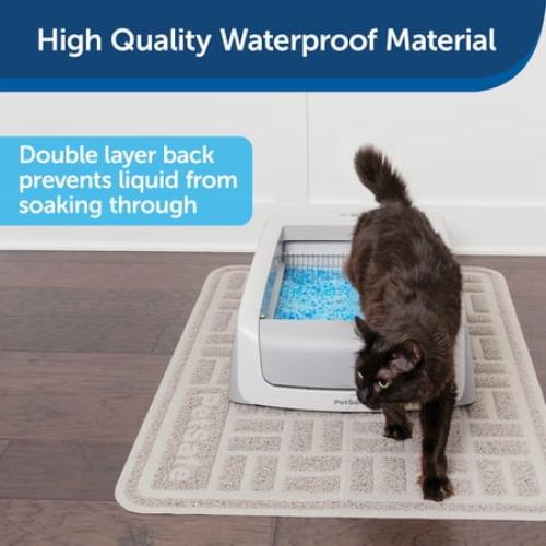 PetSafe Anti-Tracking Litter Mat, Works with All Cat Litter Boxes, Non-Slip, Durable, Gray, Large