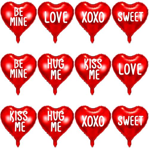 Libima 12 Pcs Valentine's Day Heart Balloon 18 Inch, Red