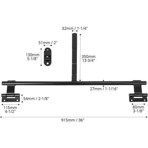 DIRTY !QWORK 36 Trailer Swing Door Hinged Cam Bar Lock for Enclosed Trailer Door Latch, RV Hauler Fold Down Door, Black, 2 Pack