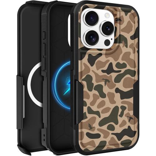 for iPhone 15 Pro Case Heavy Duty Protection, Camo