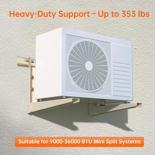 Wall Mounting Bracket for Mini Split AC – Heavy Duty Steel Support for 9,000–36,000 BTU Units – 363lbs Capacity – Rust-Proof Powder Coated, Outdoor Condenser Wall Mount