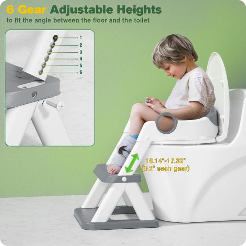 Potty Training Seat, Upgrade Toddler Toilet Seat for Kids Boys Girls, 2 in 1 Potty Training Toilet, Splash Guard Anti-Slip Pad Step Stool