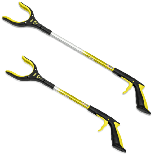 2-Pack 32 Inch and 19 Inch Grabber Reacher with Rotating Jaw - Mobility Aid Reaching Assist Tool