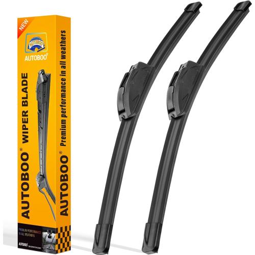 AUTOBOO 26 and 16 Windshield Wipers Blades (Pack Of 2),OEM Quality Premium All-Seasons Wiper blades,Stable and Quiet Armor wiper blades