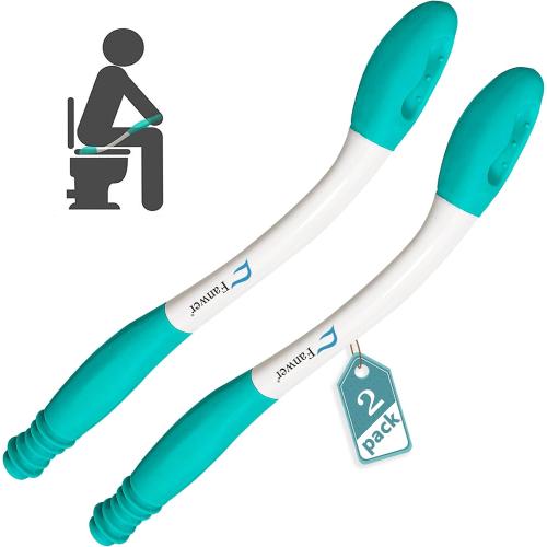 Fanwer Toilet Aids for Wiping Bottom - 15.7 Long Reach Comfort Butt Wiper Tools - Bottom Buddy Wiping aid Self Assist for Men, Women, Disabled,Elderly,Pregnant,and Back Surgery Recovery (2 Pack)