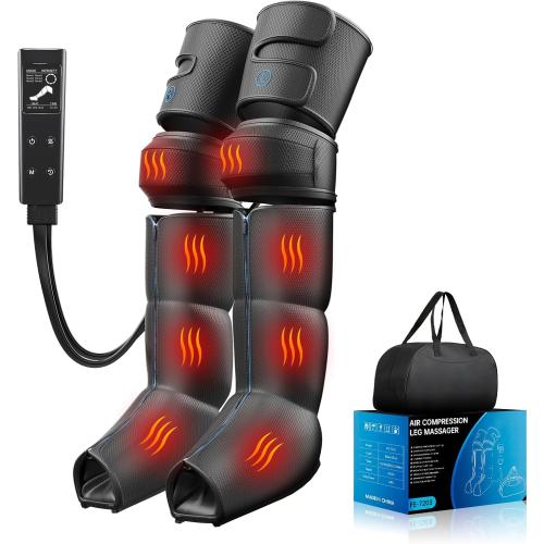 Leg Massager with Heat and Air Compression, Foot and Calf Massager for Circulation and Pain Relief, Sequential Compression Boots with 6 Modes, 9 Intensity, 3 Heat - Gifts for Mom, Dad, Woman