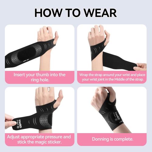 Ultra-Thin Wrist Brace Support for Carpal Tunnel, Pink