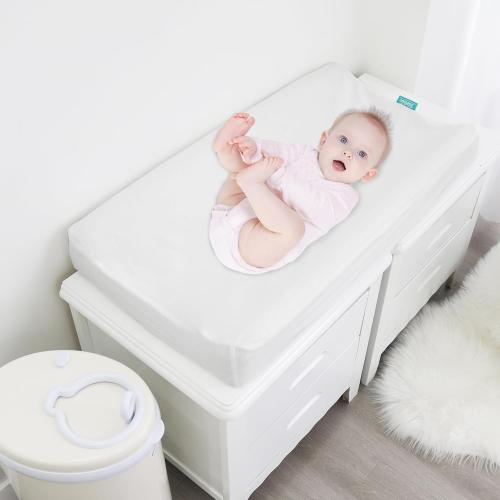 ‼️may have mild stains ‼️Waterproof Changing Pad Cover, 32x16, 2-Pack, White | Fits 32x16 Contoured Pad, Non-Slip Elastic Edge, Breathable Fabric, Machine Washable, 2-Pack Value, Soft & Gentle
