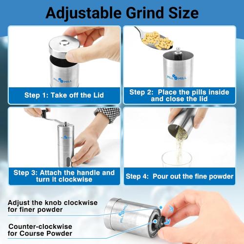 Pill Crusher for Fine Powder: Medicine Crusher Pill Grinder for 50  Pills